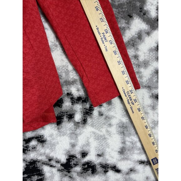 J Jill Open Cardigan Hoodie Womens Size Large‎ Red Geometric Cotton Lined Casual - Picture 5 of 10